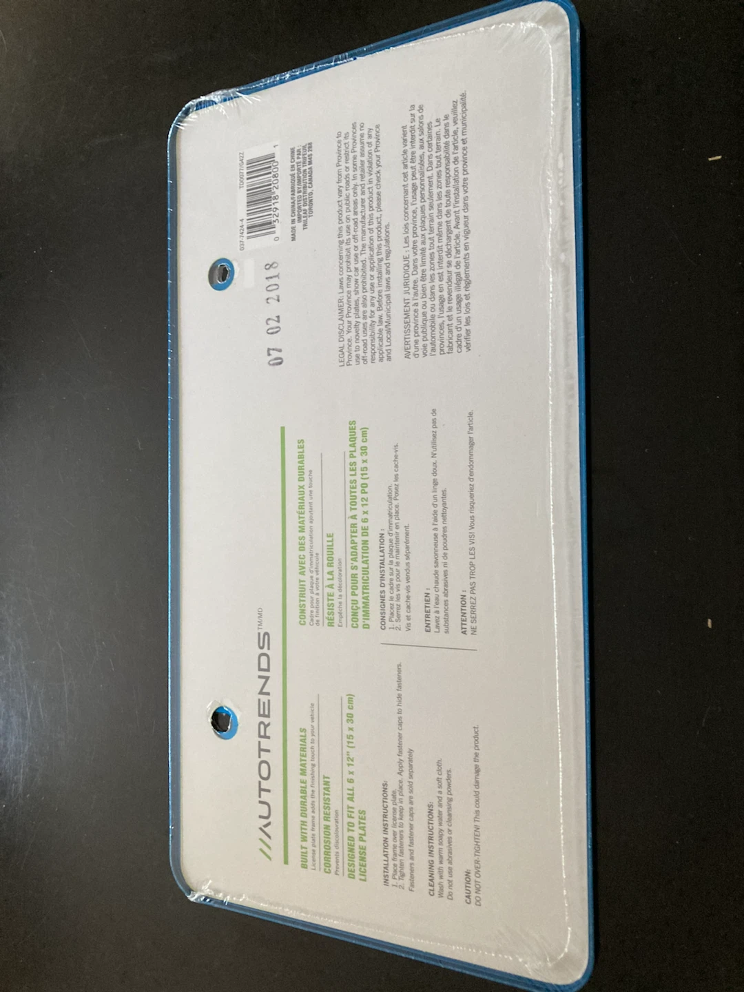 Autotrends Blue Anodized License Plate Frame - photo 2