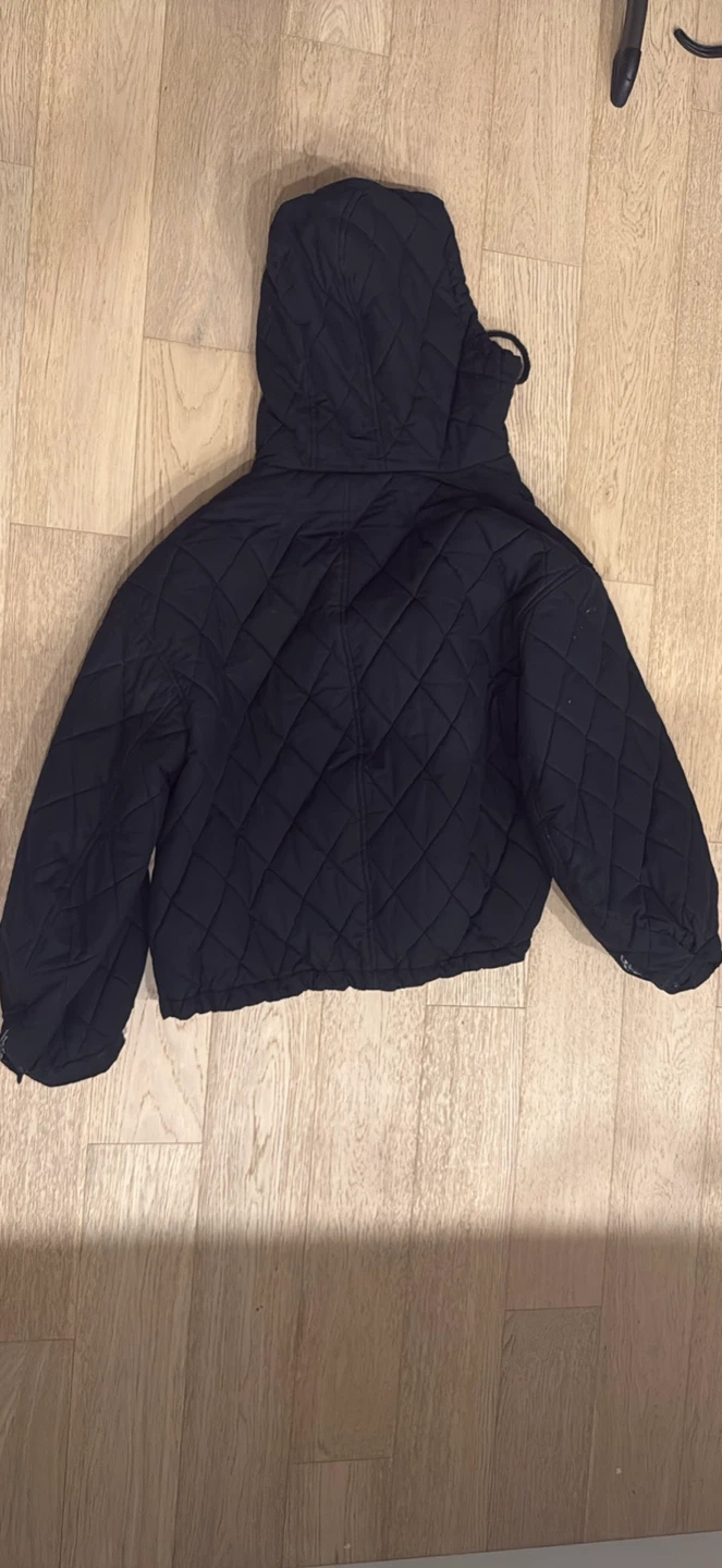 Black Quilted Hooded Jacket - photo 2