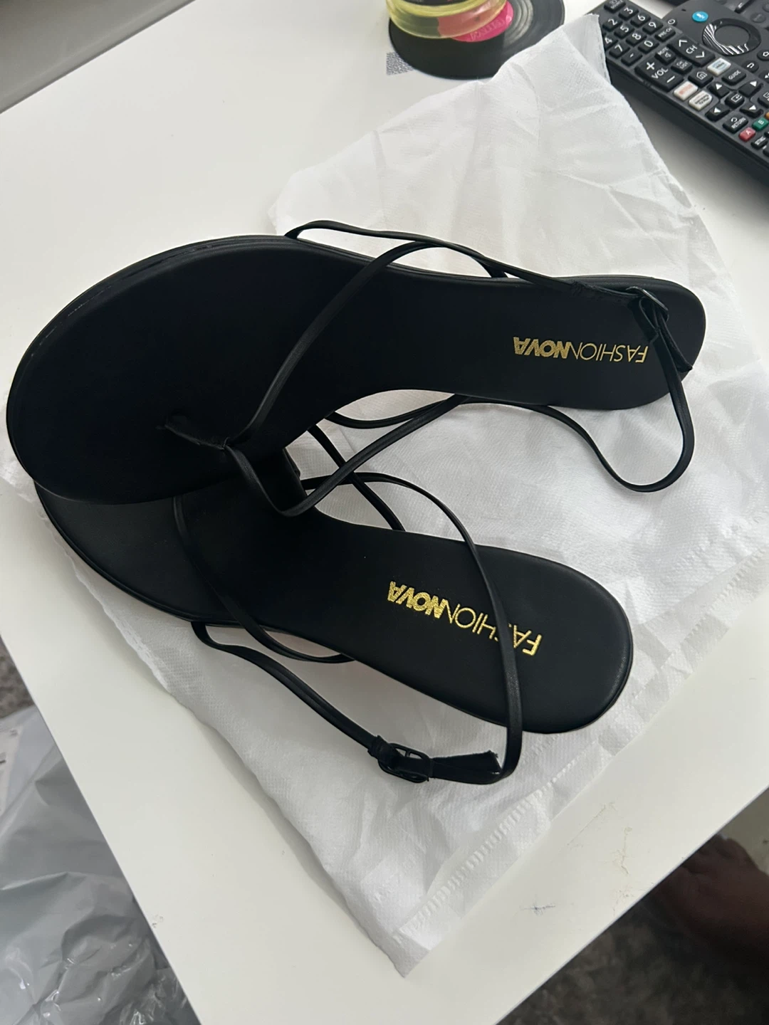 Fashion Nova Black Kitten Heel Sandals Size 11 - photo 3