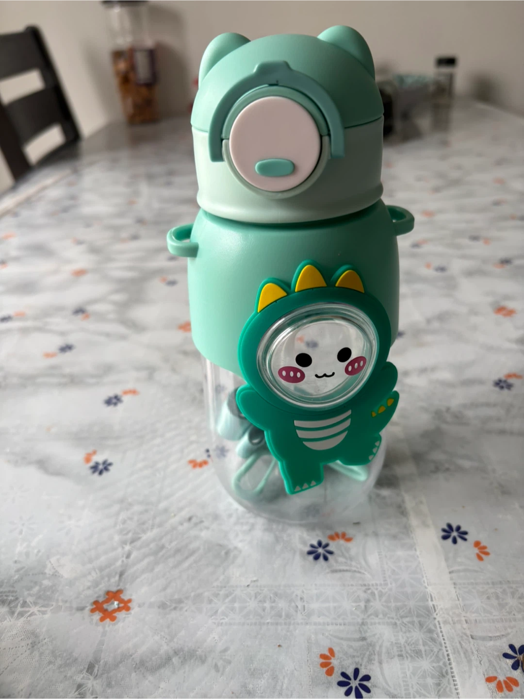 Brand New Mint Green Dinosaur Kids Water Bottle