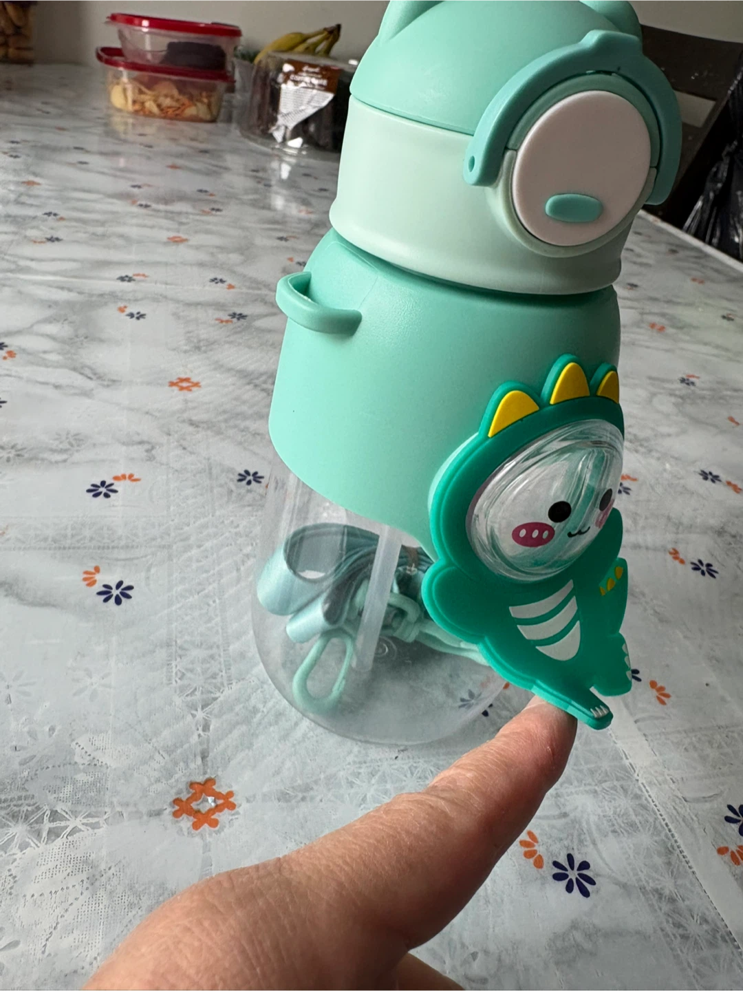 Brand New Mint Green Dinosaur Kids Water Bottle - photo 3