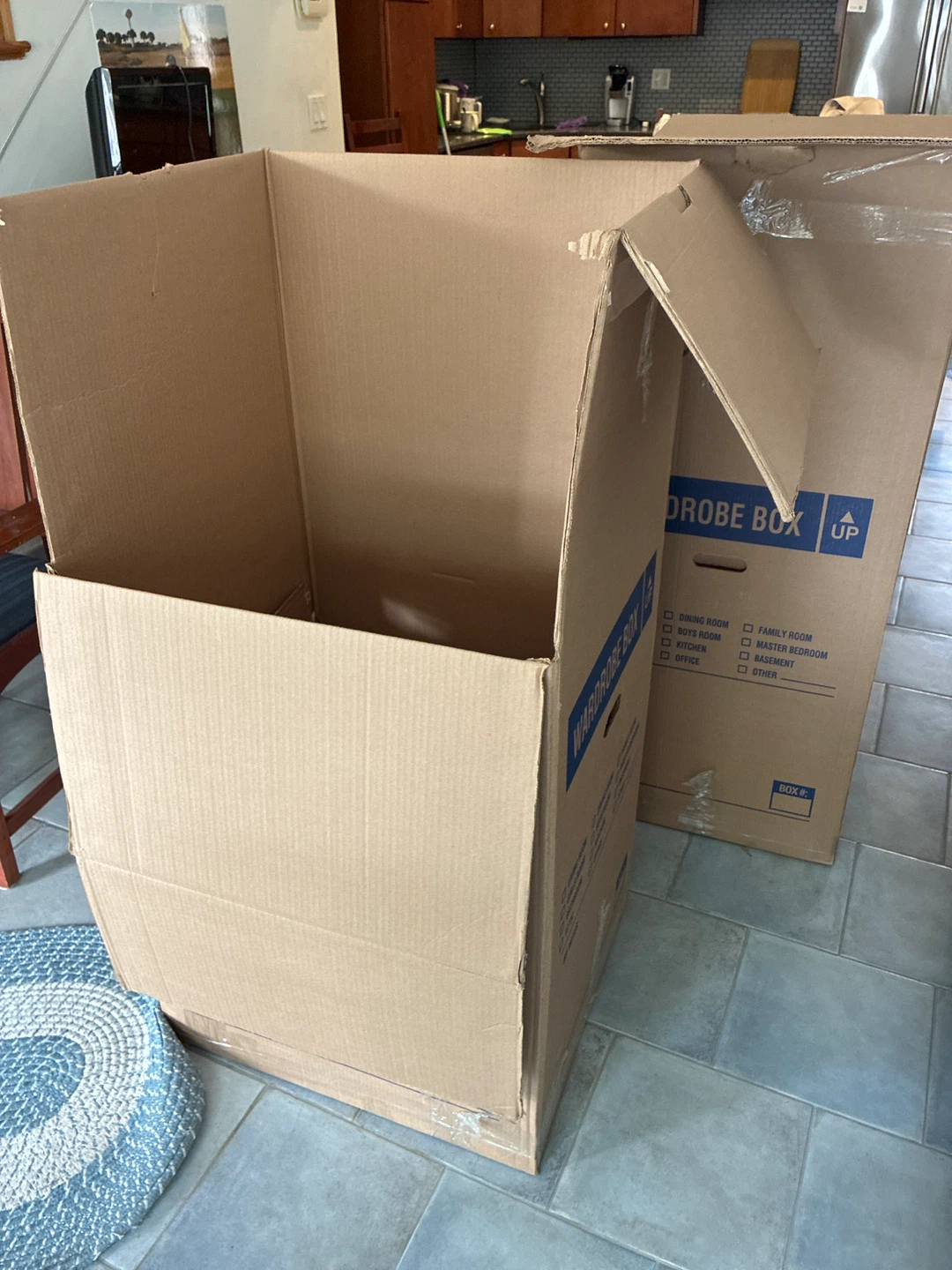 Two Wardrobe Moving Boxes