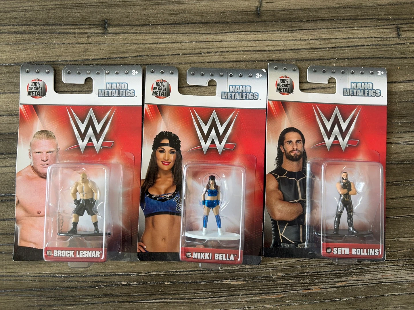 Set of 3 Jada Nano Metalfigs WWE Figures