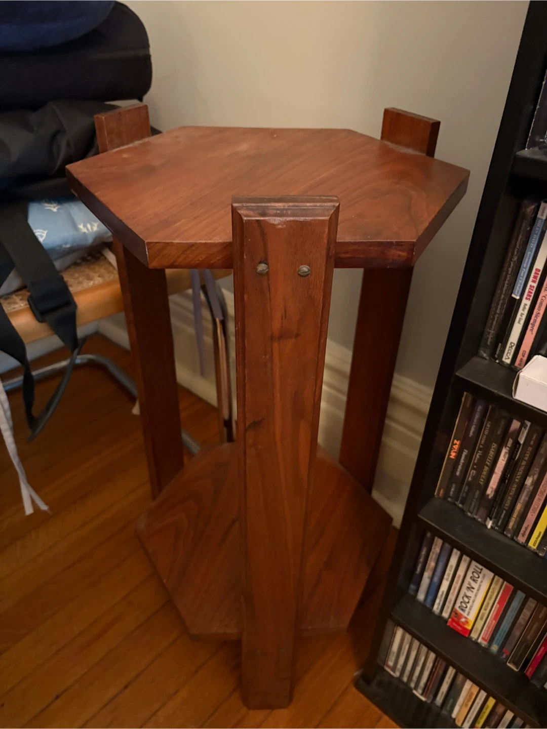Wooden Hexagonal Side Table 🏈