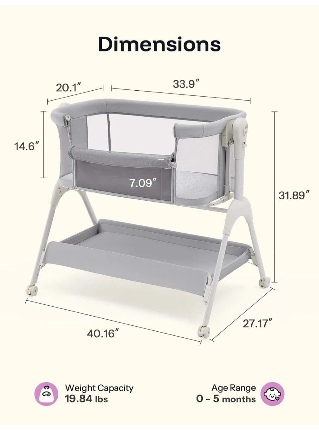 Harppa Bedside Bassinet - photo 5
