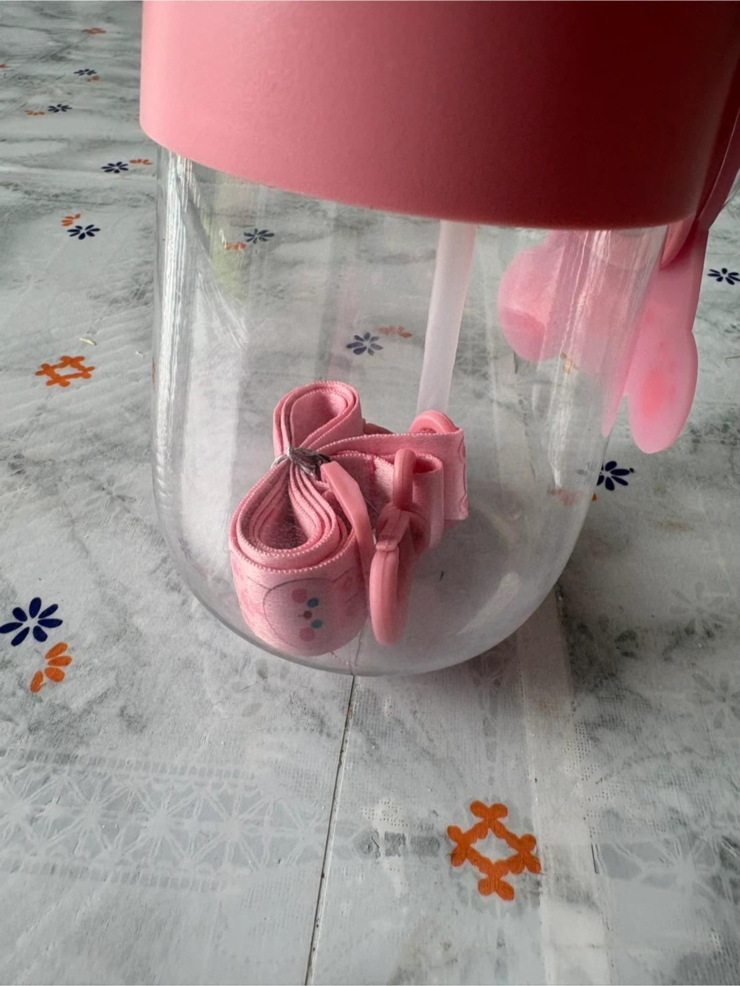 New Pink Bunny Water Bottle with Straw - photo 3