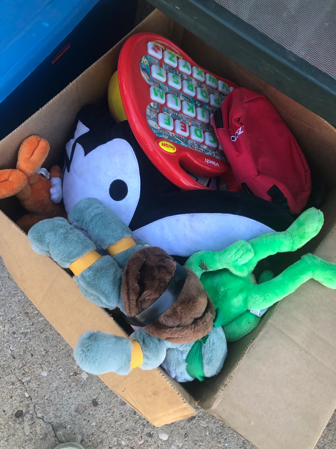 Assorted Plush Toys and Toys. $2 each or the whole box for 30