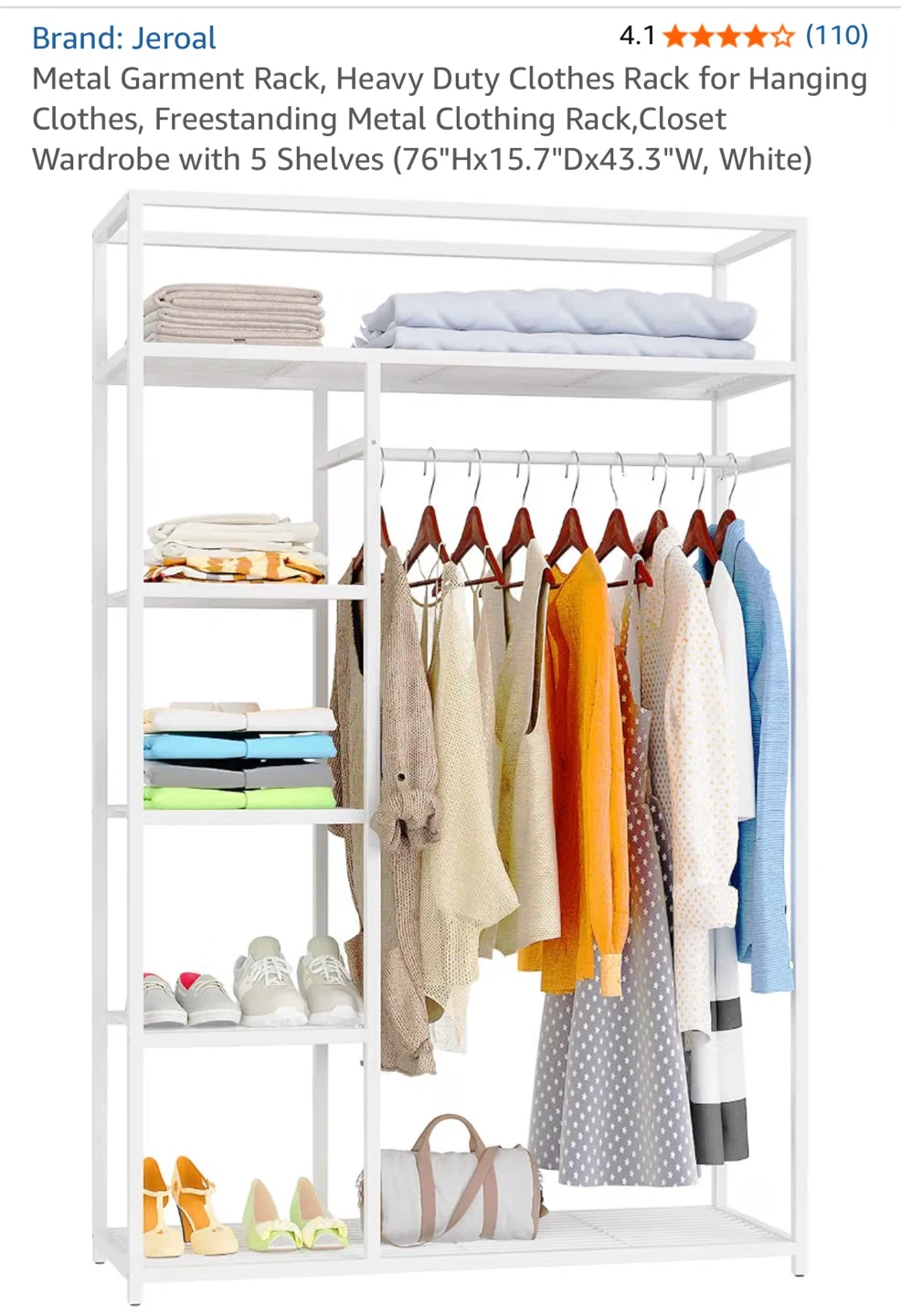 Jeroal Heavy Duty Metal Garment Rack