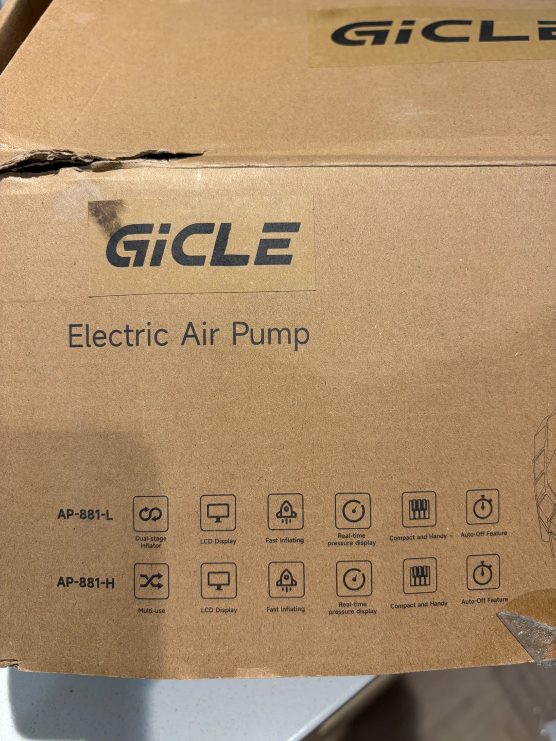 Paddleboard GiCLE Electric Air Pump AP-881-L - photo 2