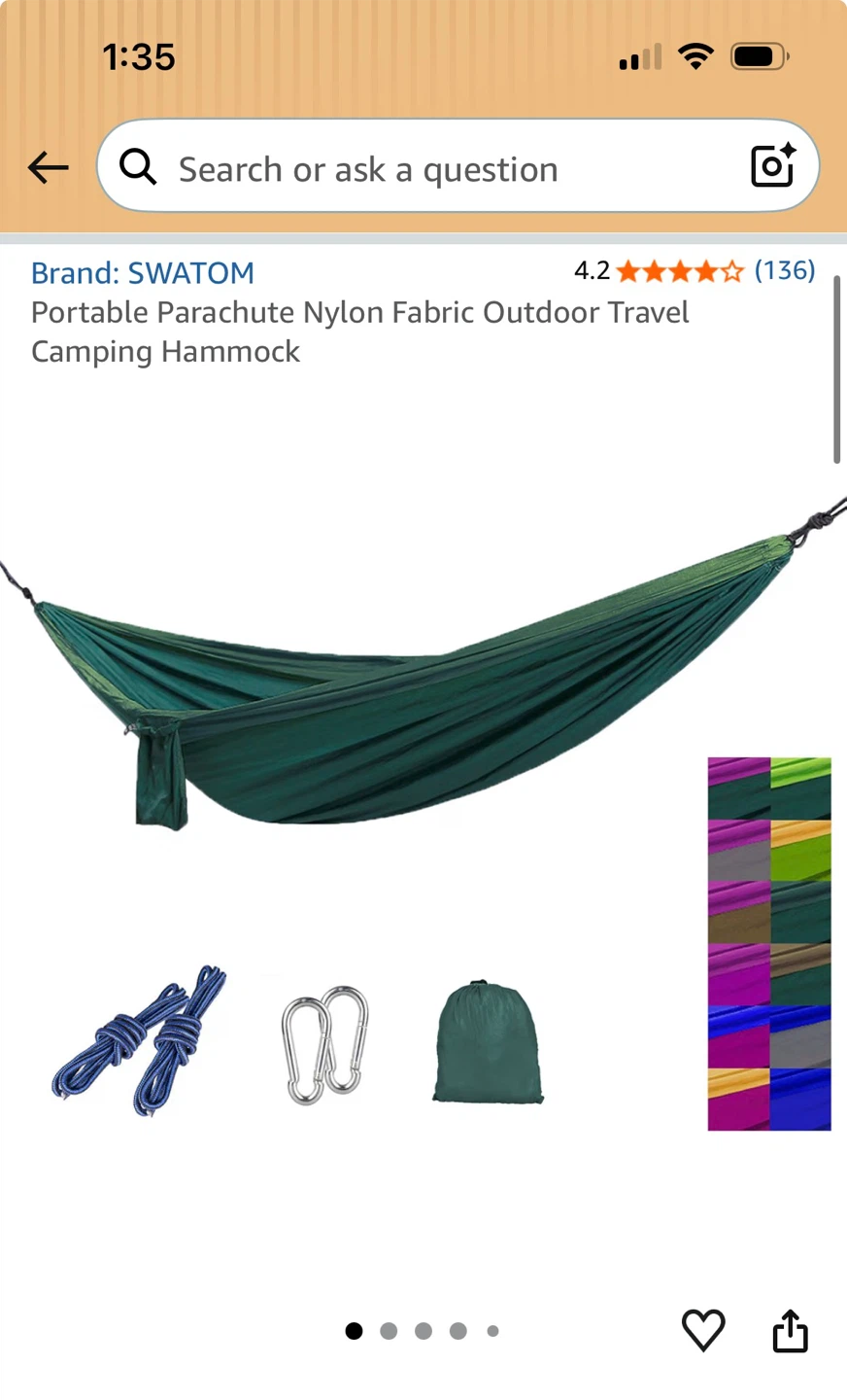 2- Person Portable Nylon Hammock