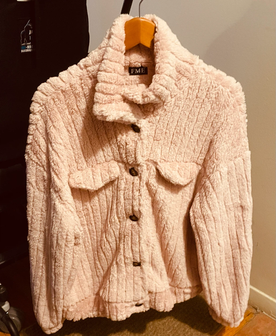 FME Light Pink Faux Fur Jacket