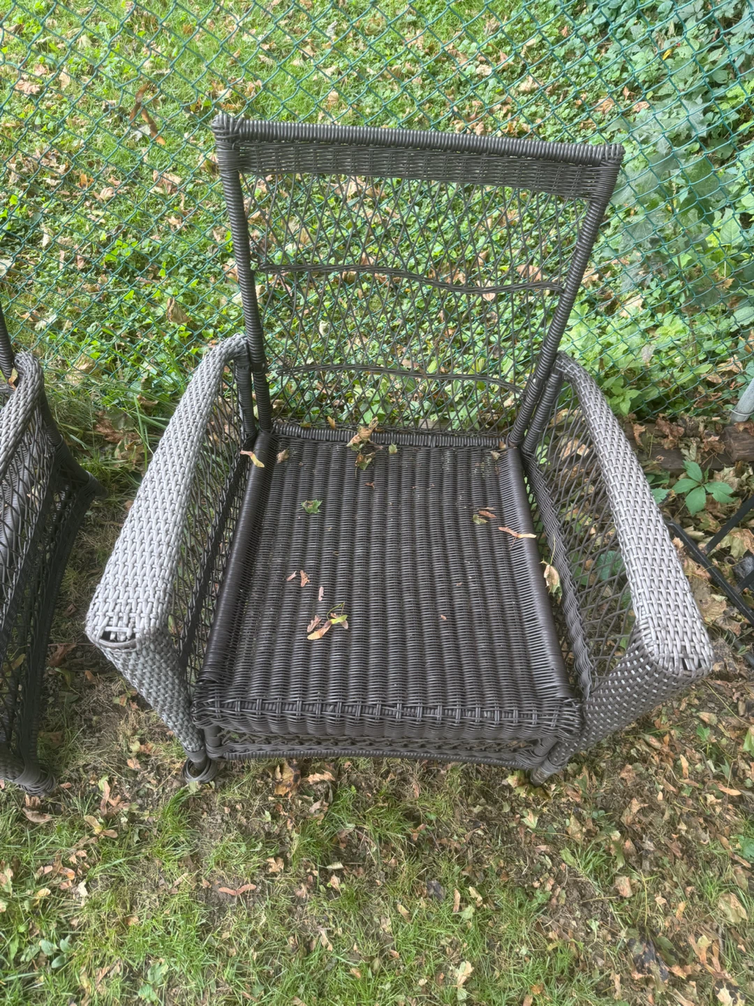 Set of Two Wicker Patio Chairs