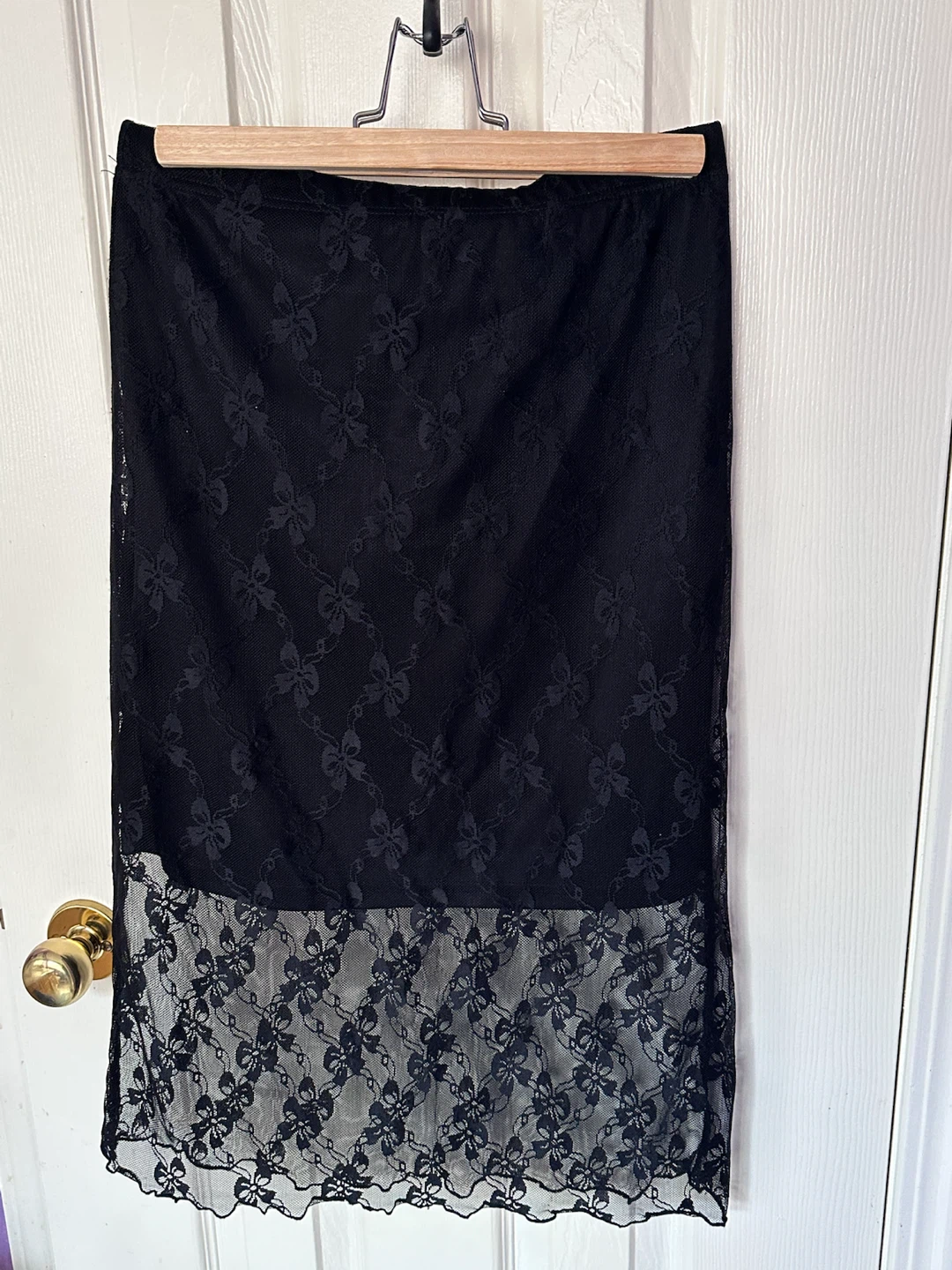 Black Lace Midi Skirt