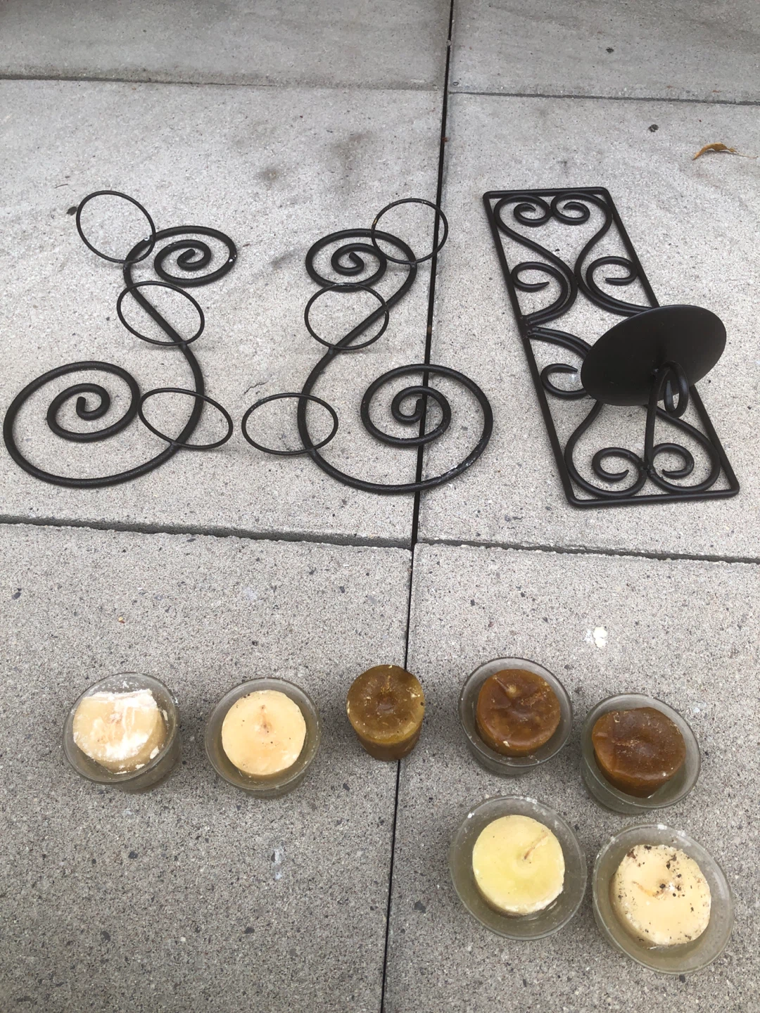 Metal Wall Candle Holders with Glass Votives - photo 3