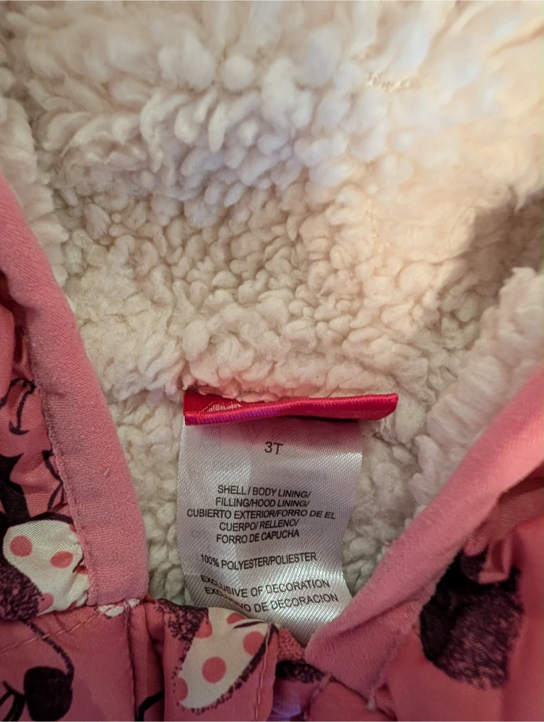 Disney Minnie Mouse Toddler Puffer Jacket Size 3T - photo 4