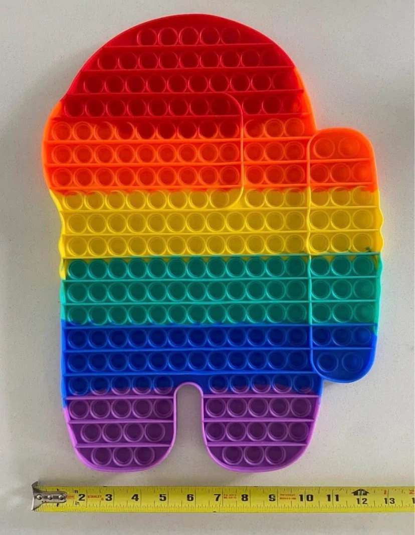 🏈 LIKE NEW: Jumbo Rainbow Among Us Fidget Toy Pop It (17x13”) - photo 2