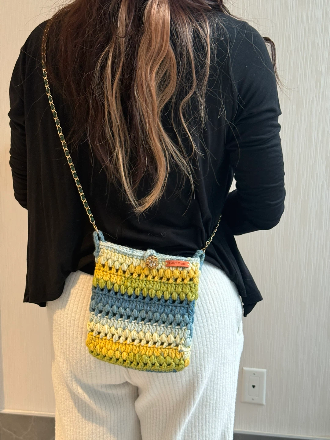 Handmade Multi-Coloured Crochet Shoulder Bag - photo 3