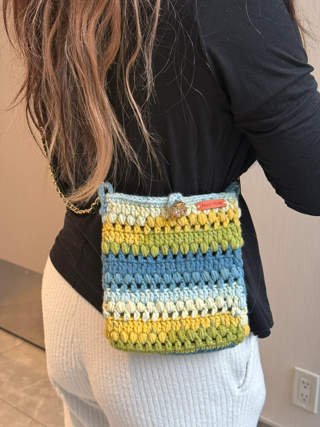 Handmade Multi-Coloured Crochet Shoulder Bag - photo 2
