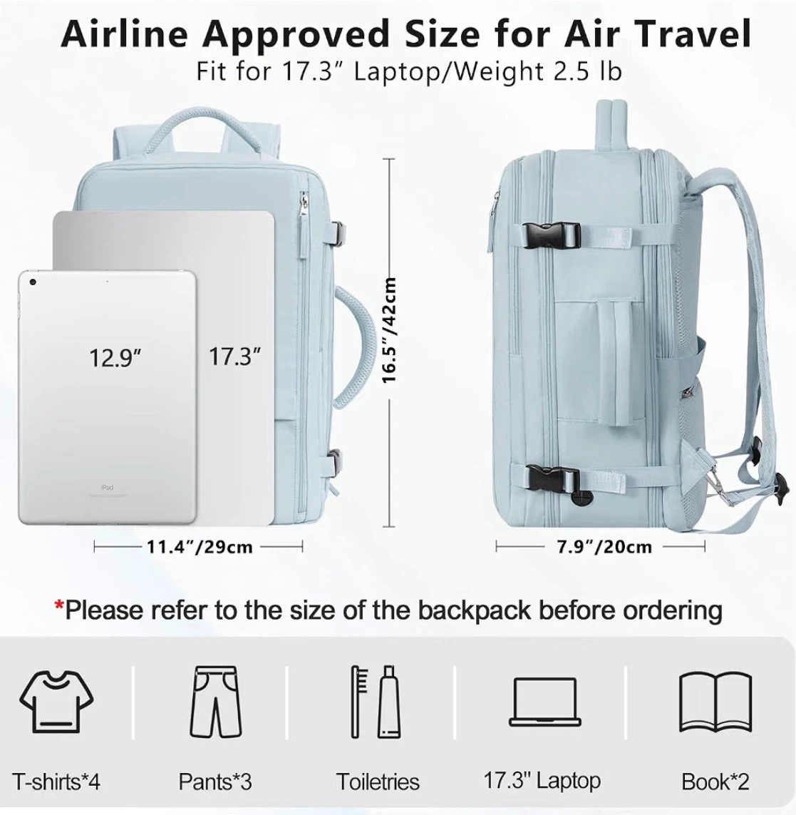 Water-Resistant Travel Backpack- Brand New - photo 3