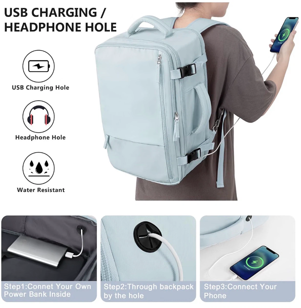 Water-Resistant Travel Backpack- Brand New - photo 5