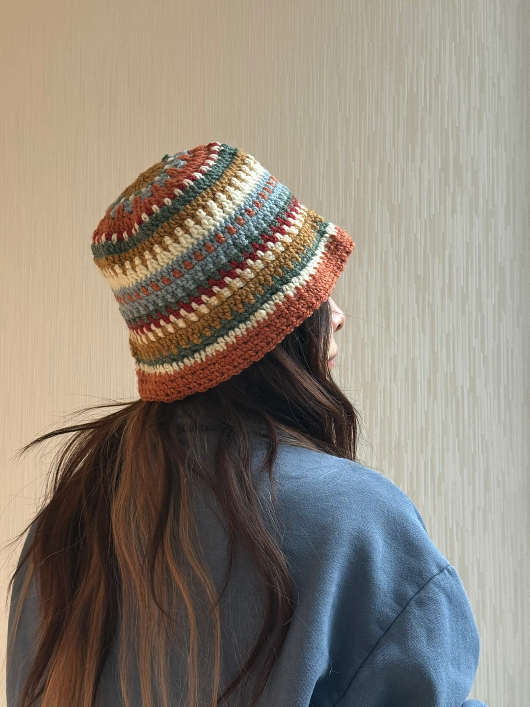Handmade Multi-Coloured Crochet Bucket Hat