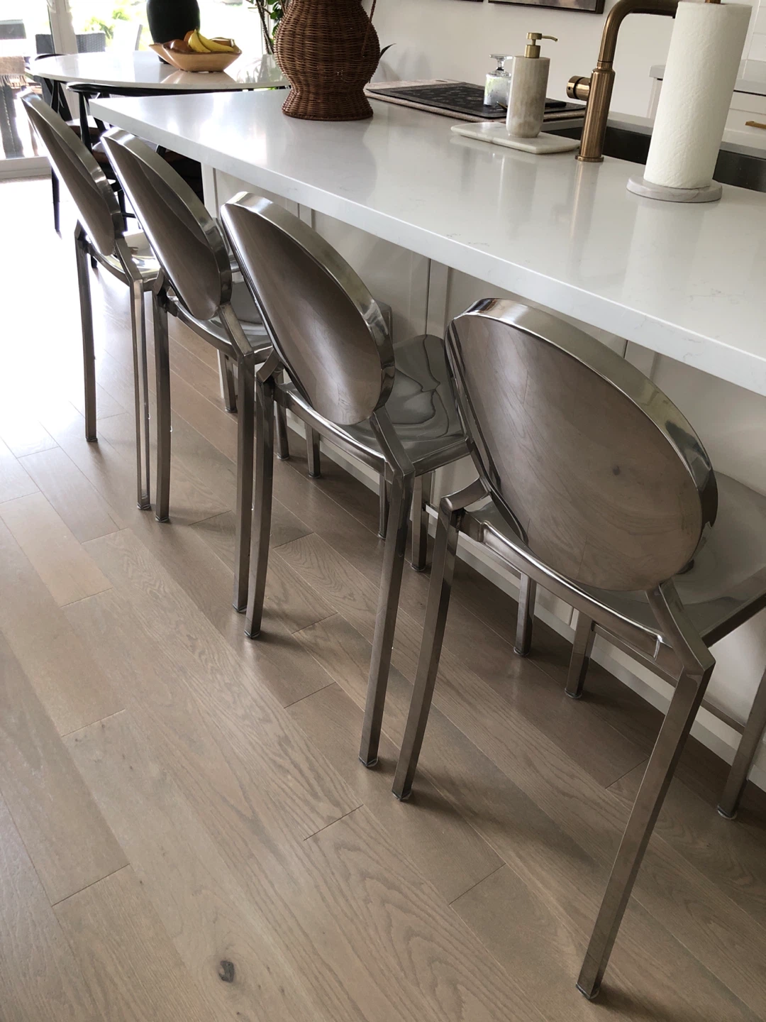 Set of 4 Modern stainless steel Bar Stools - photo 2