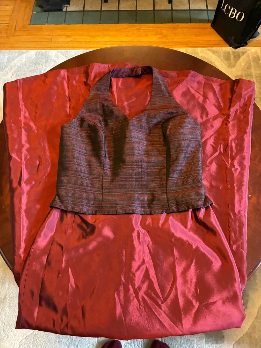 Dress Sz 12 Vintage Formal Gown + Matching Shawl JS Collections