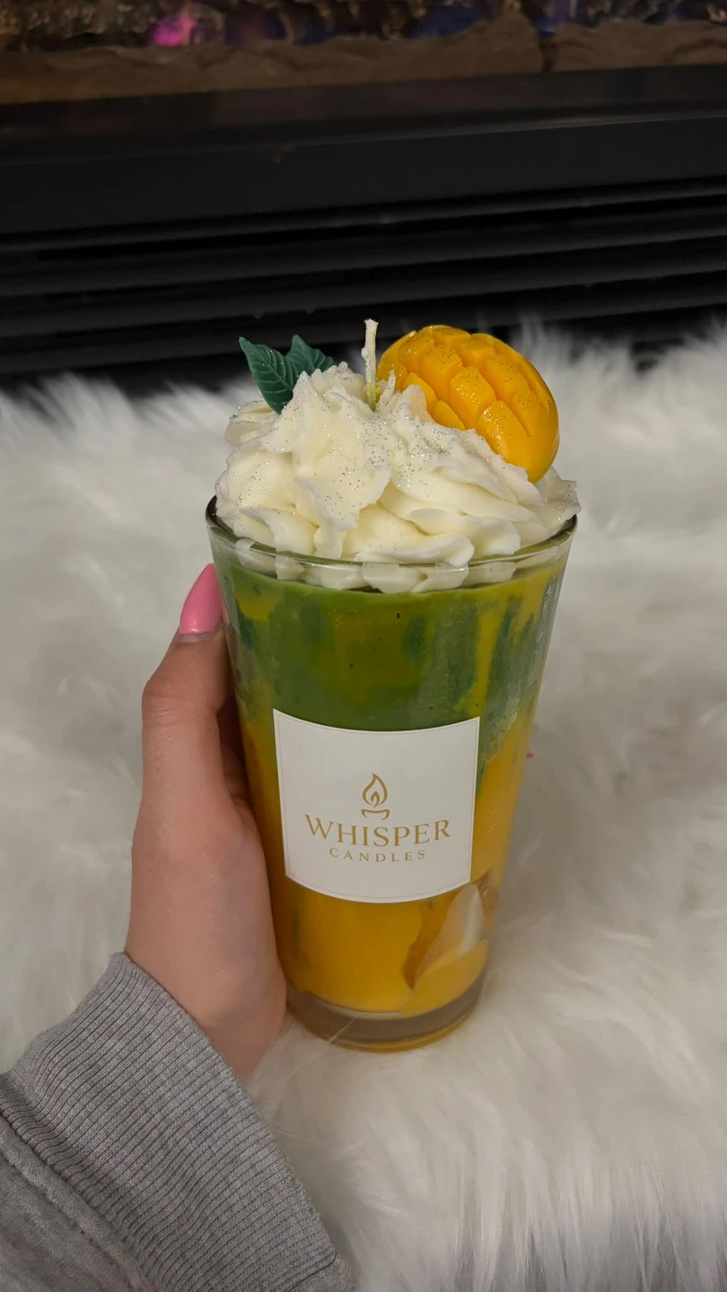 Whisper Candles Mango Drink Shaped Candle