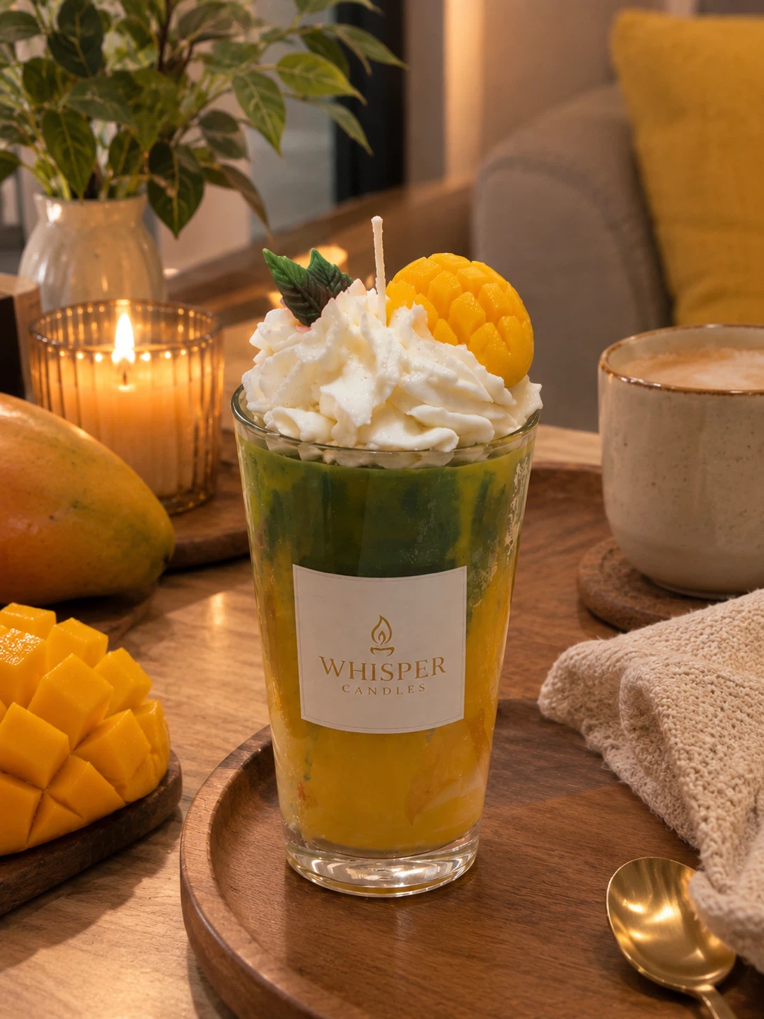 Whisper Candles Mango Drink Shaped Candle - photo 3