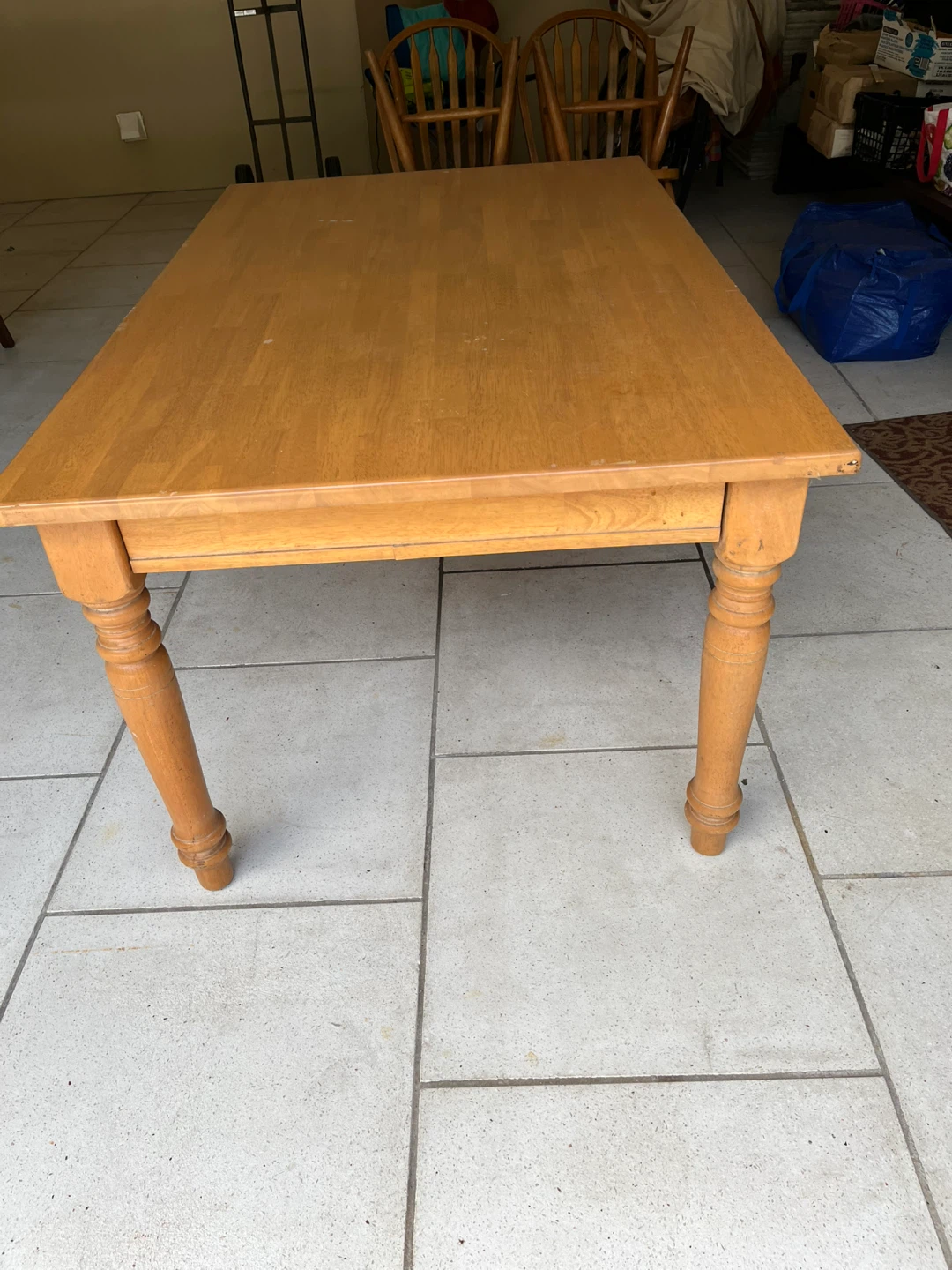 Table and four chairs