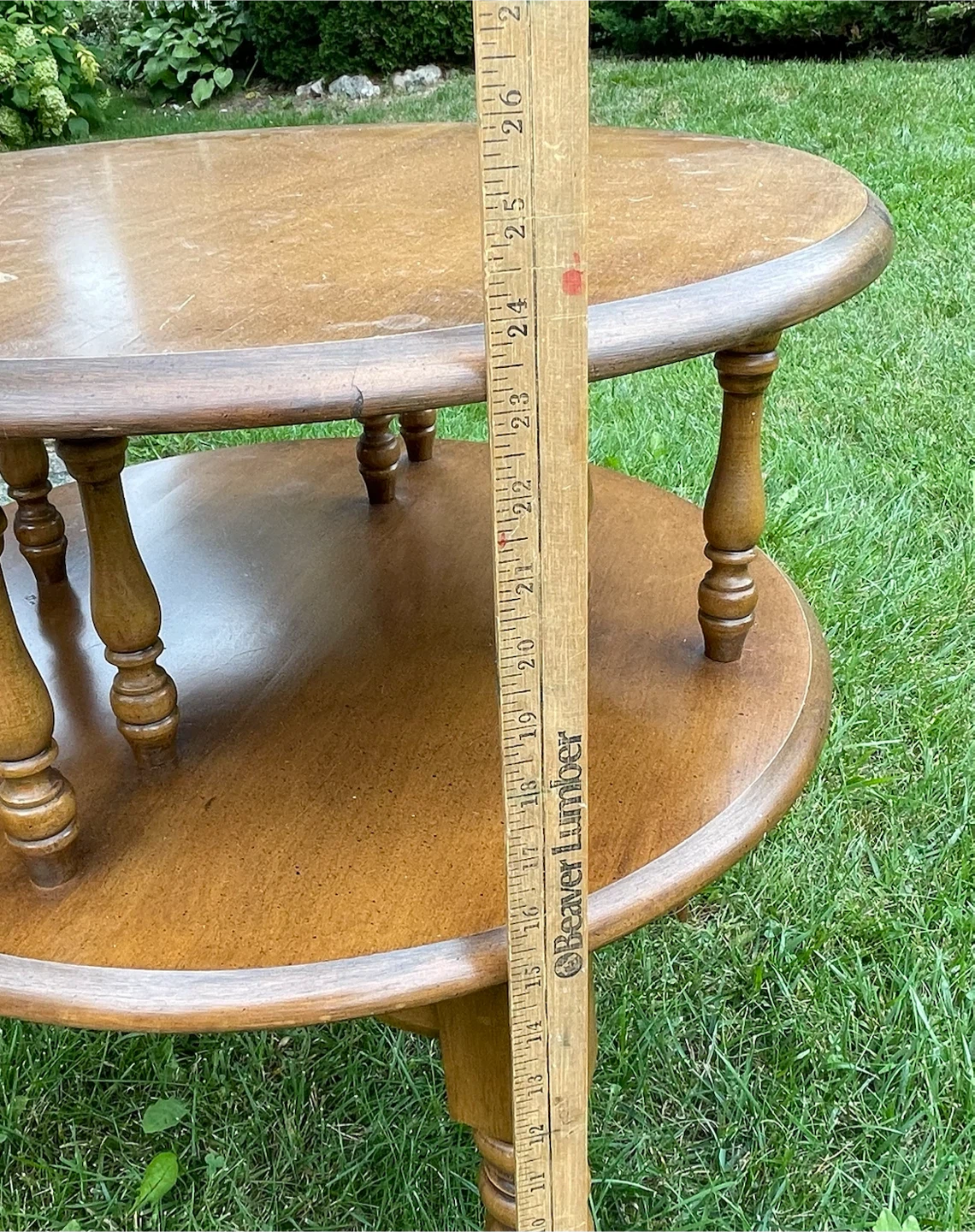 Vintage Two-Tier Wooden Side Table - photo 3