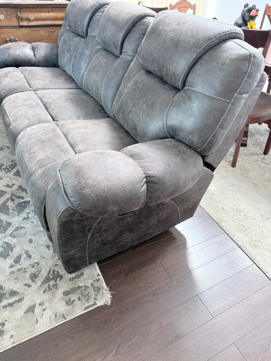 Dark Brown Reclining Sofa