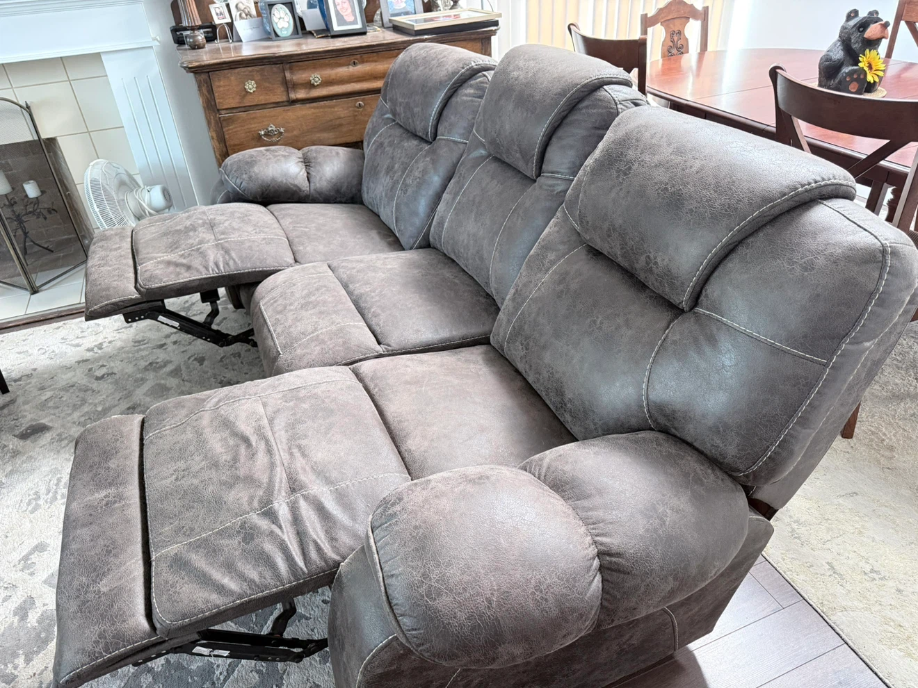 Dark Brown Reclining Sofa - photo 2