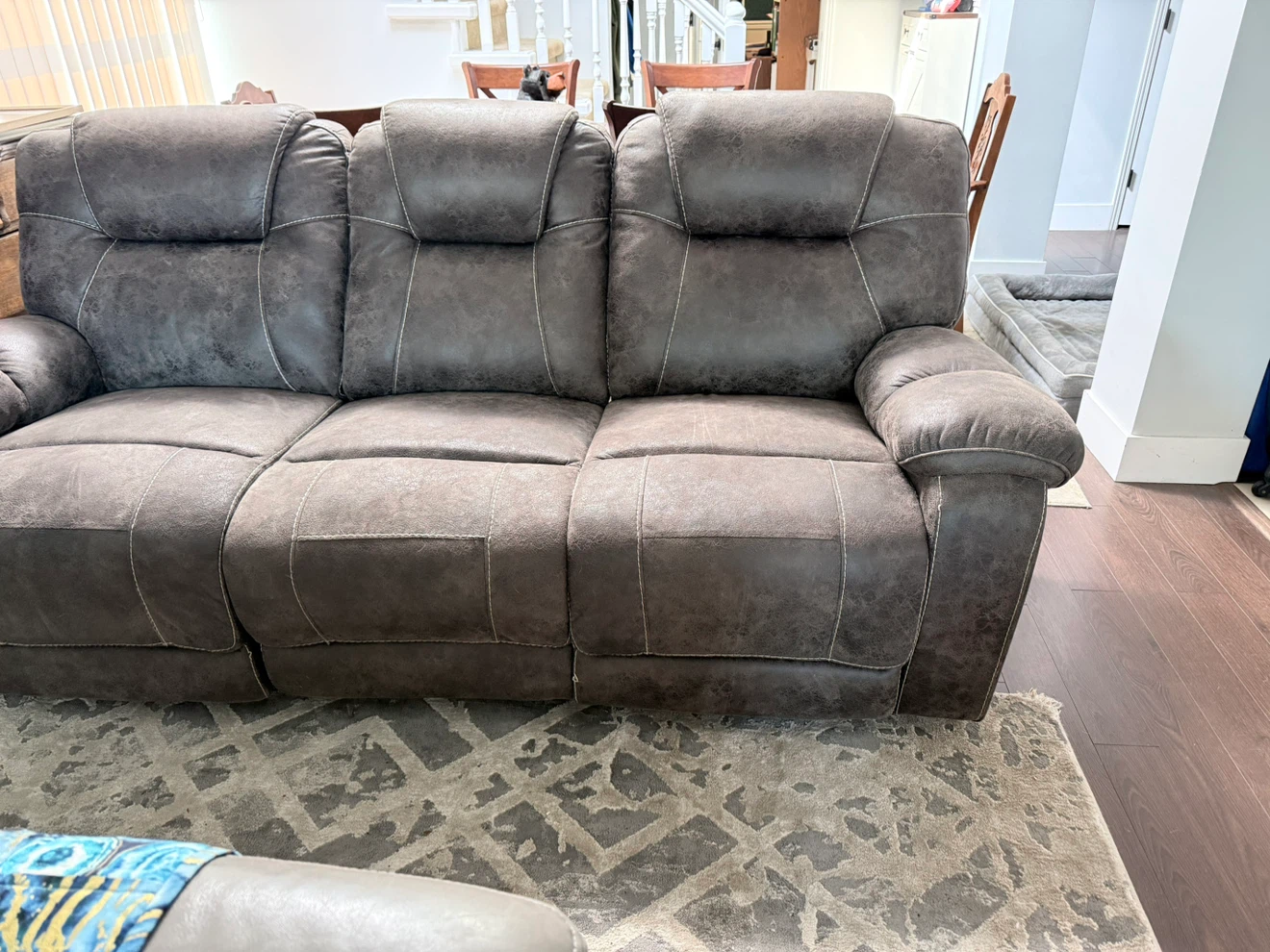 Dark Brown Reclining Sofa - photo 3