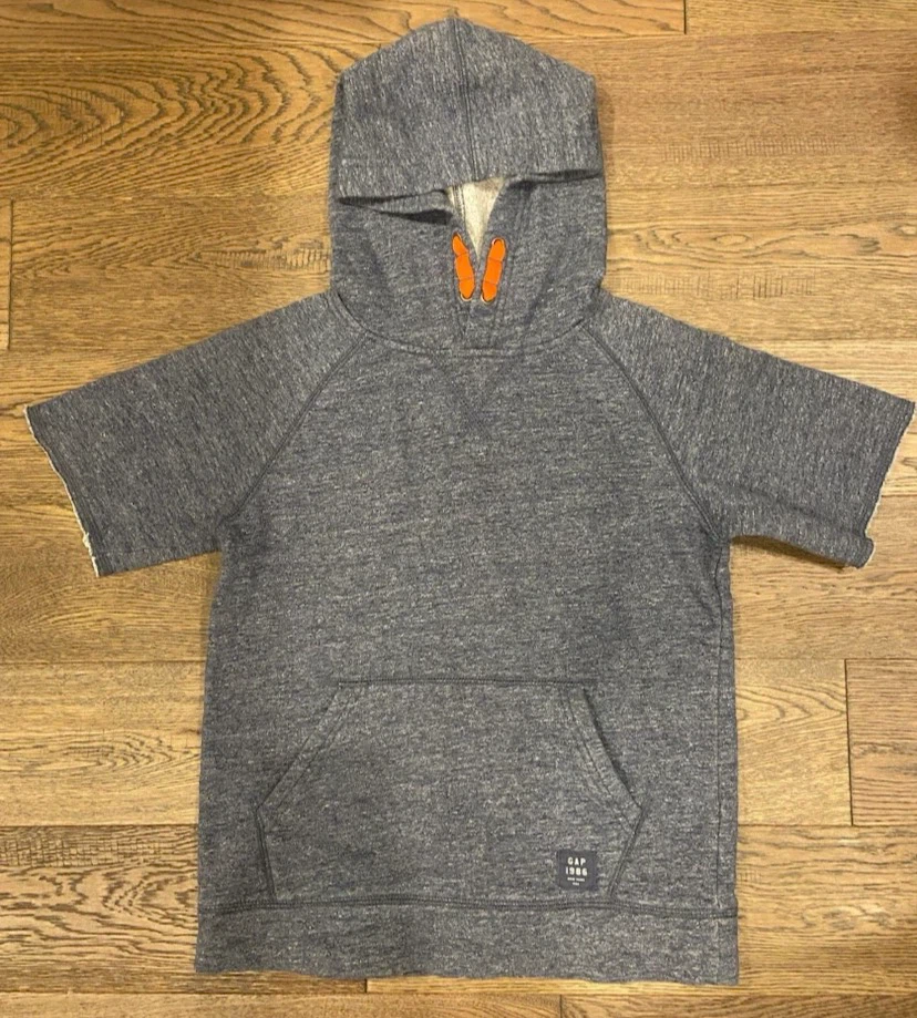 🏈 GAP Kids Short Sleeve Hoodie Size Youth L 10-11 yrs