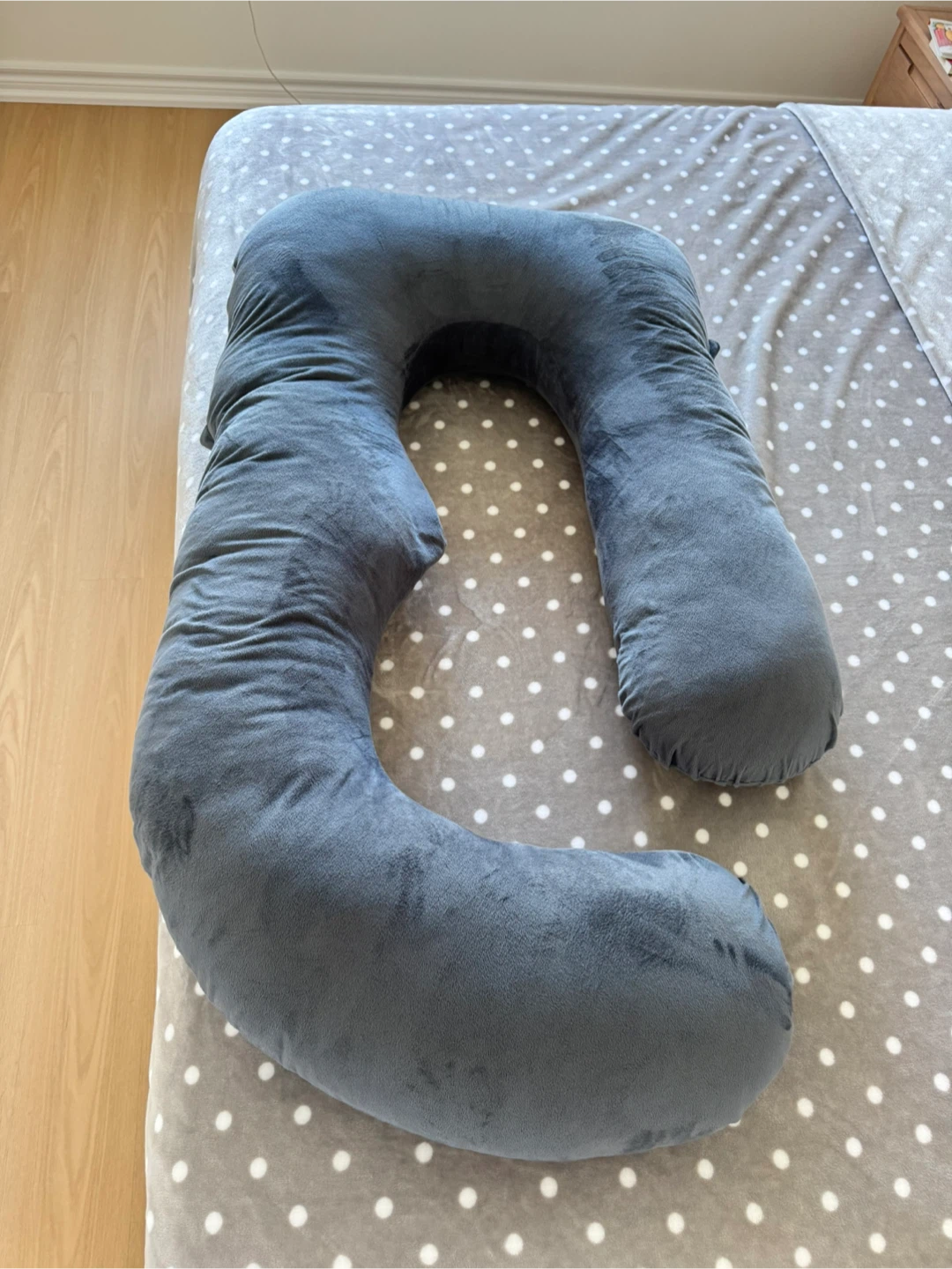 U-Shaped Maternity Pregnancy Pillow, Grey - photo 2