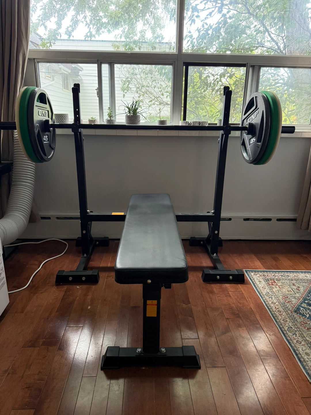 Foldable Weight Bench and CAP Barbell Set