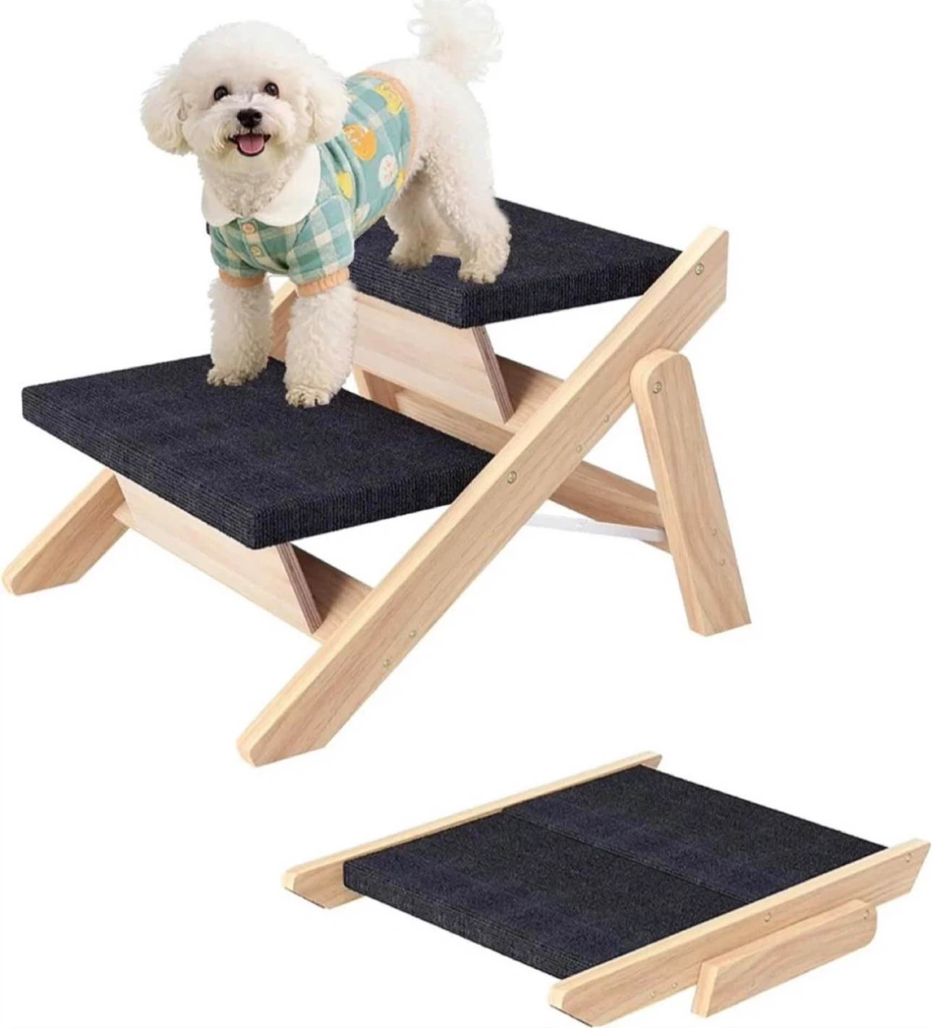 Dog Stairs/Ramp - Wooden 2 in 1 Foldable Stairs