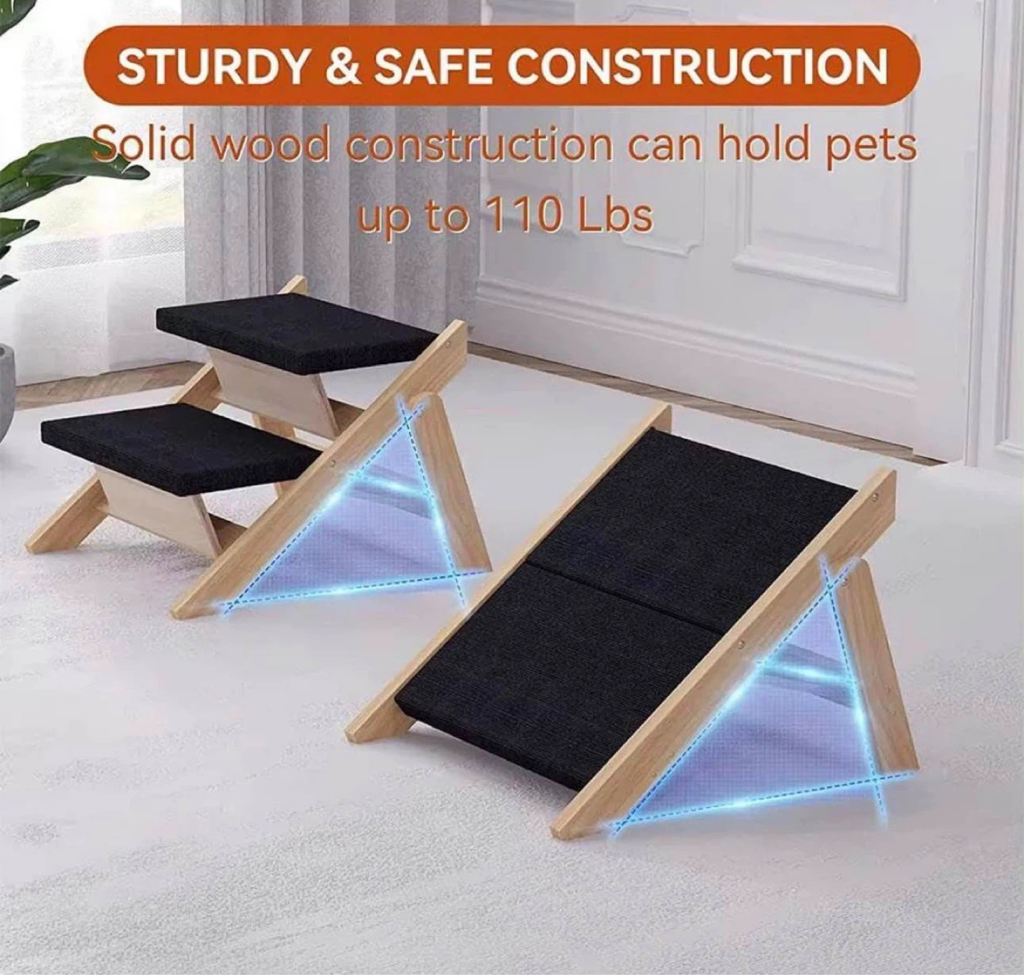 Dog Stairs/Ramp - Wooden 2 in 1 Foldable Stairs - photo 3