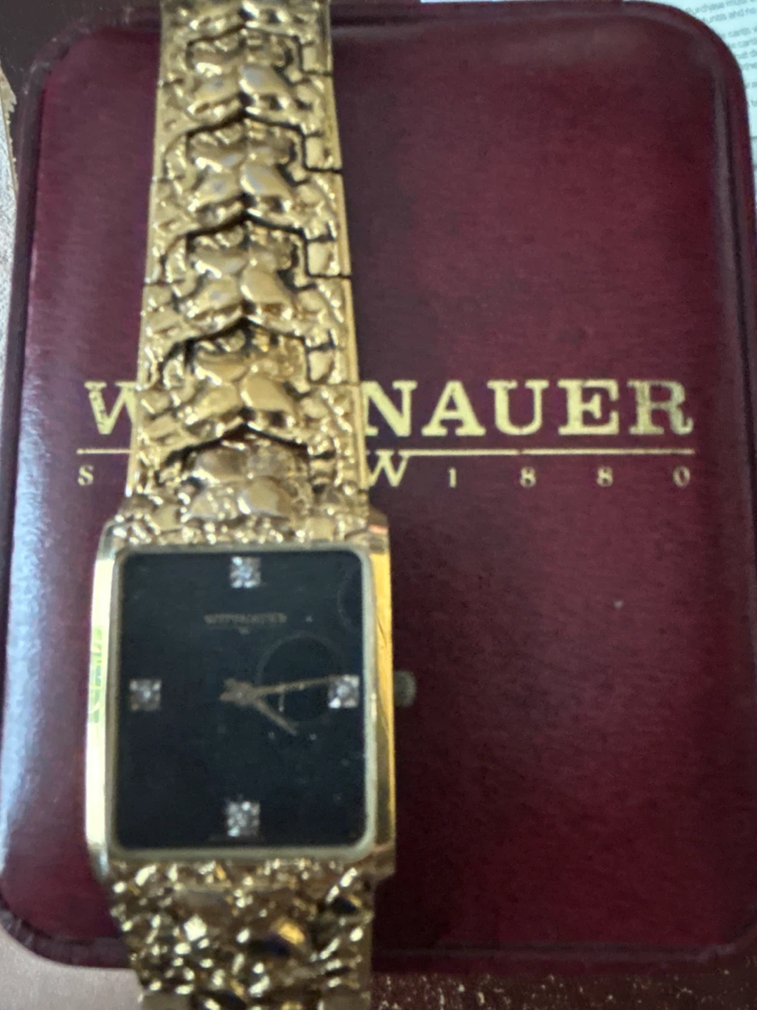 Vintage Wittnauer Gold Tone Nugget Watch - photo 4