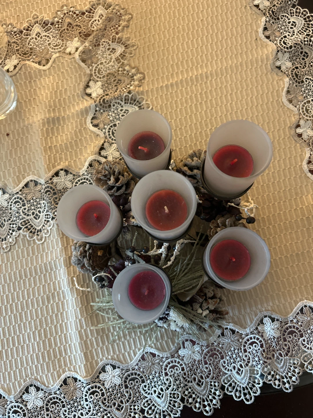 Christmas Pinecone Candle Centrepiece - photo 2