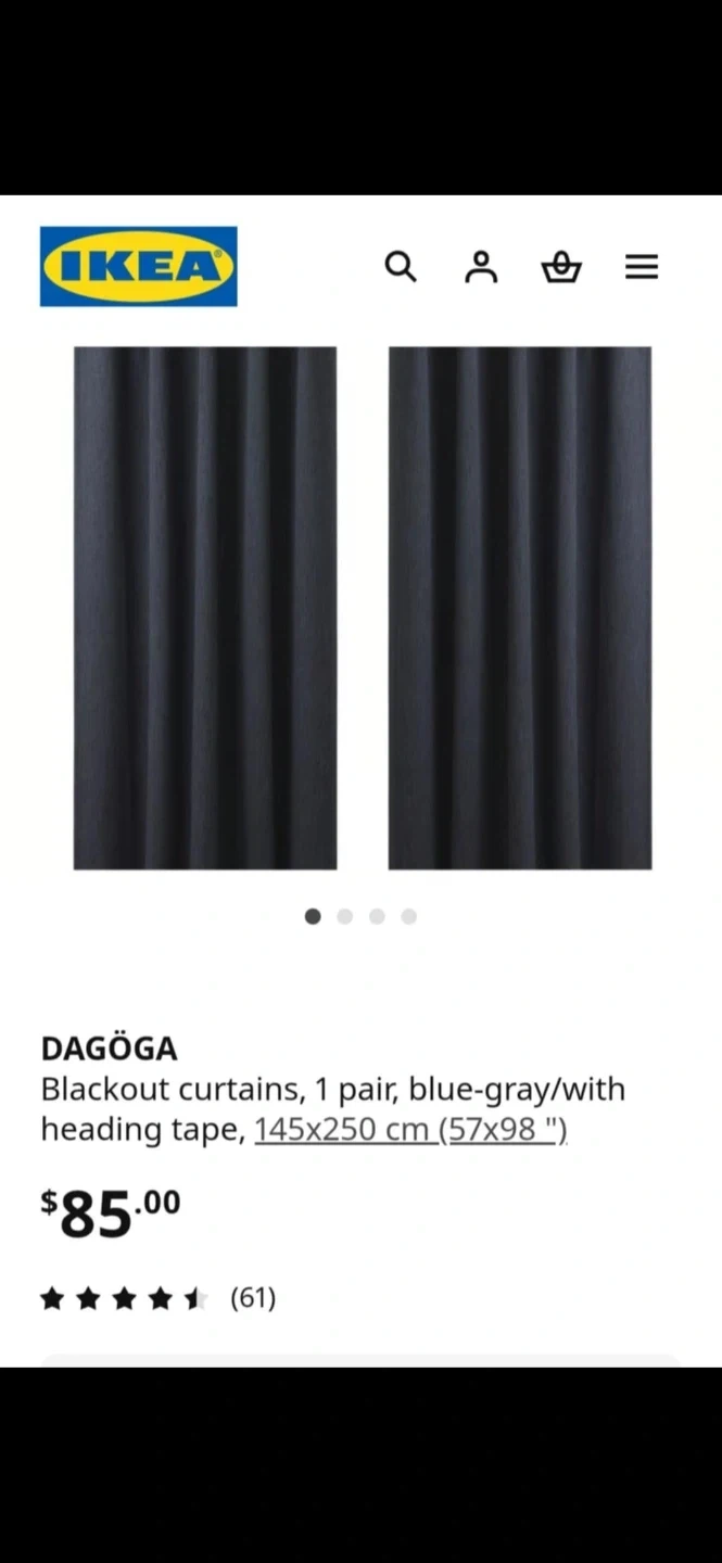 IKEA DAGOGA BLACKOUT Curtains, Grey - photo 4