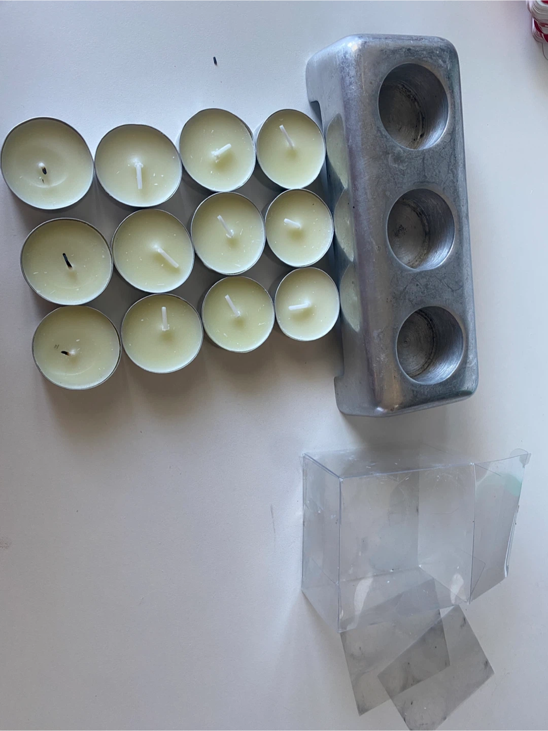 Metal 3-Hole Candle Holder with Tealights