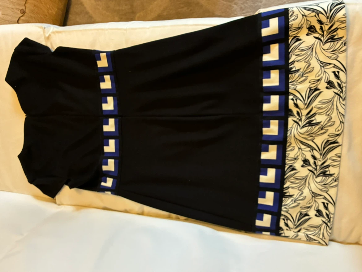 Donna Morgan Diva Size 12 Black Floral work Cocktail Dress - photo 4
