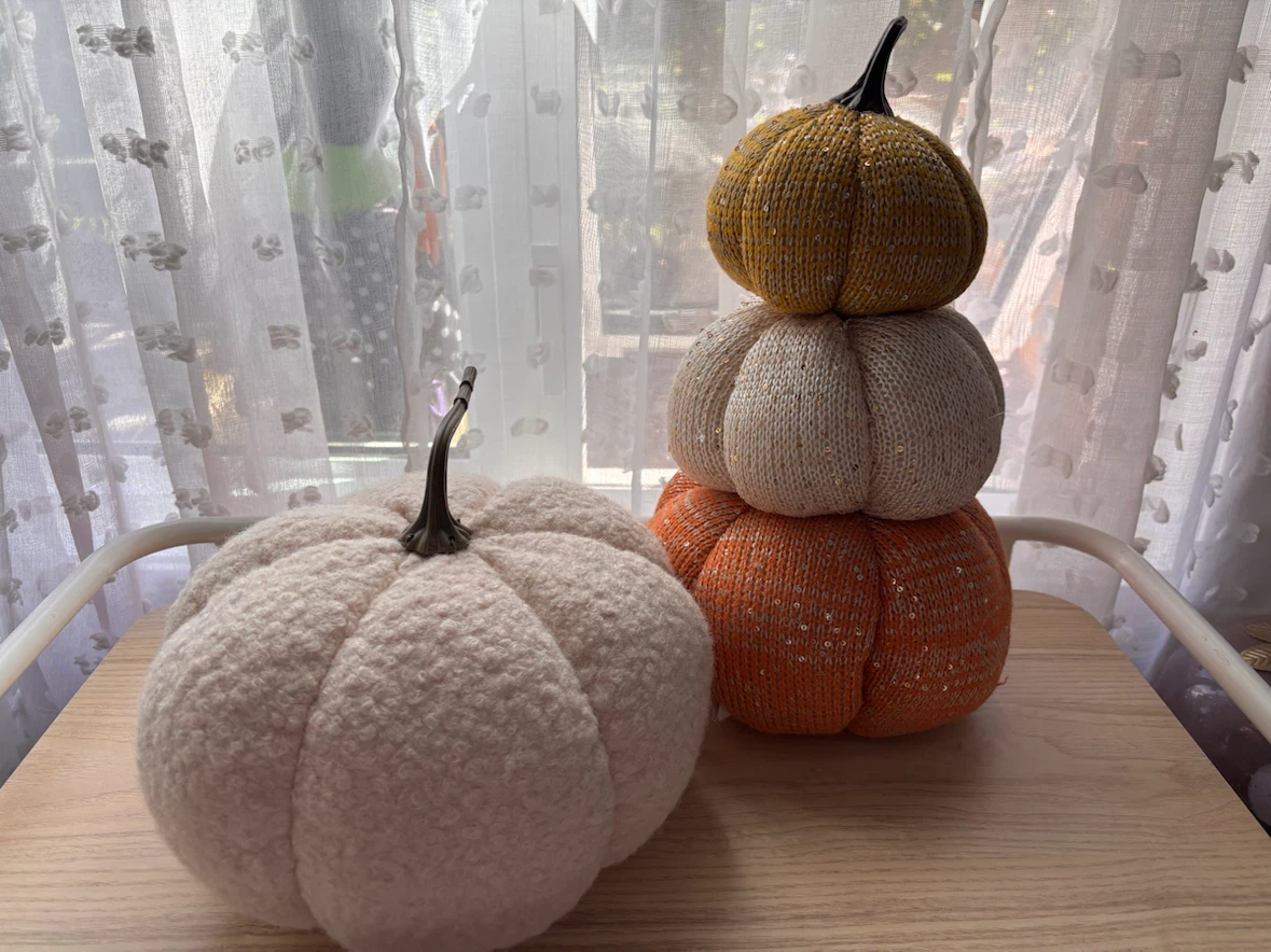 Set of Decorative Fabric Pumpkins