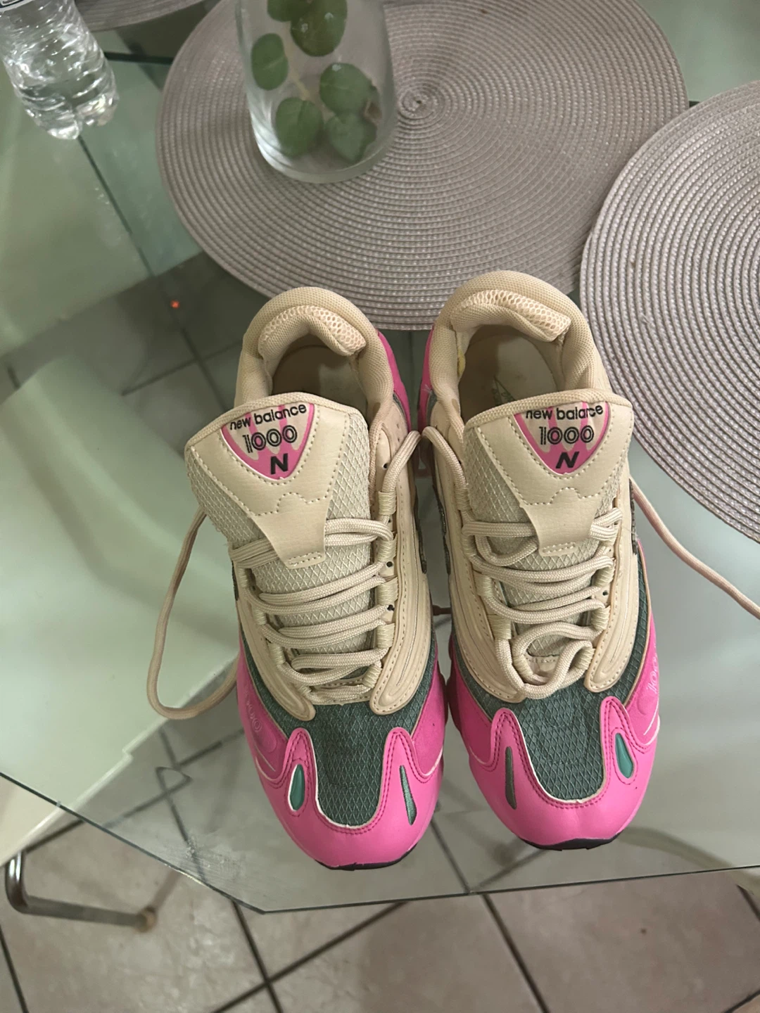 New Balance 1000 Sneakers Pink and Tan