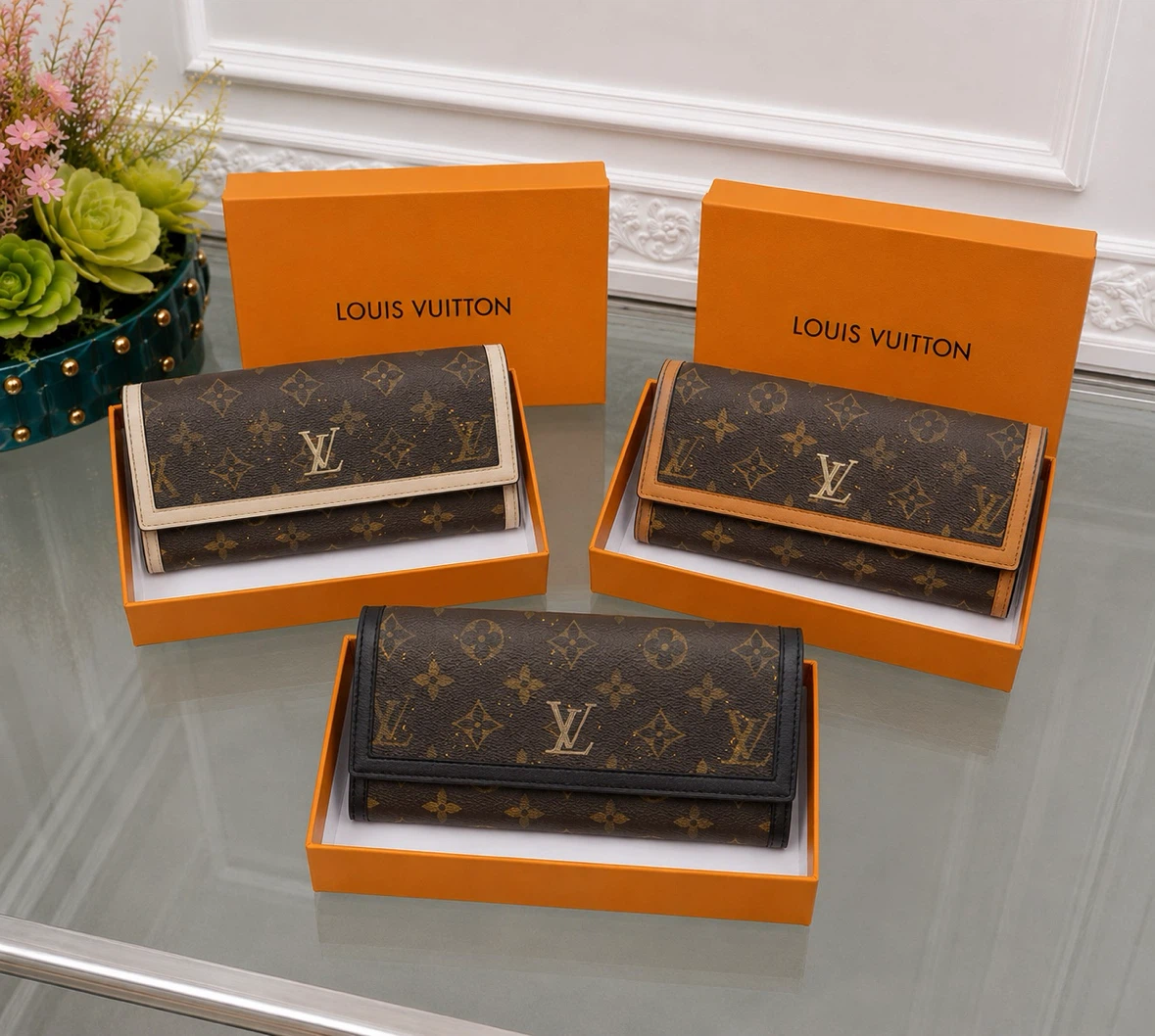 Premium Monogram Long Wallet