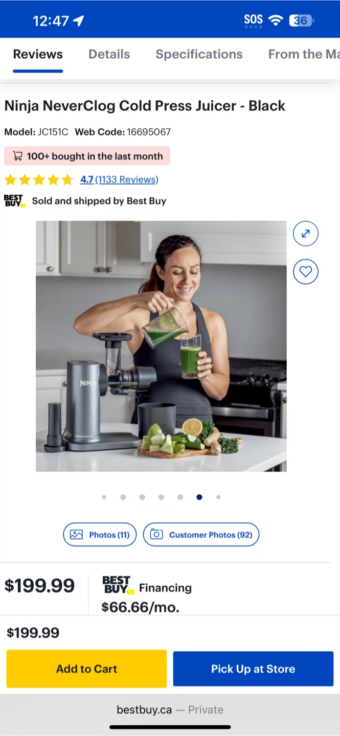 Brand New Ninja NeverClog Cold Press Juicer (JC151C) - photo 5