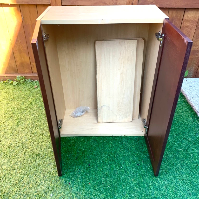 Wood Wall Cabinet 2 Door Storage Cabinet Shelves Home Decor - photo 3