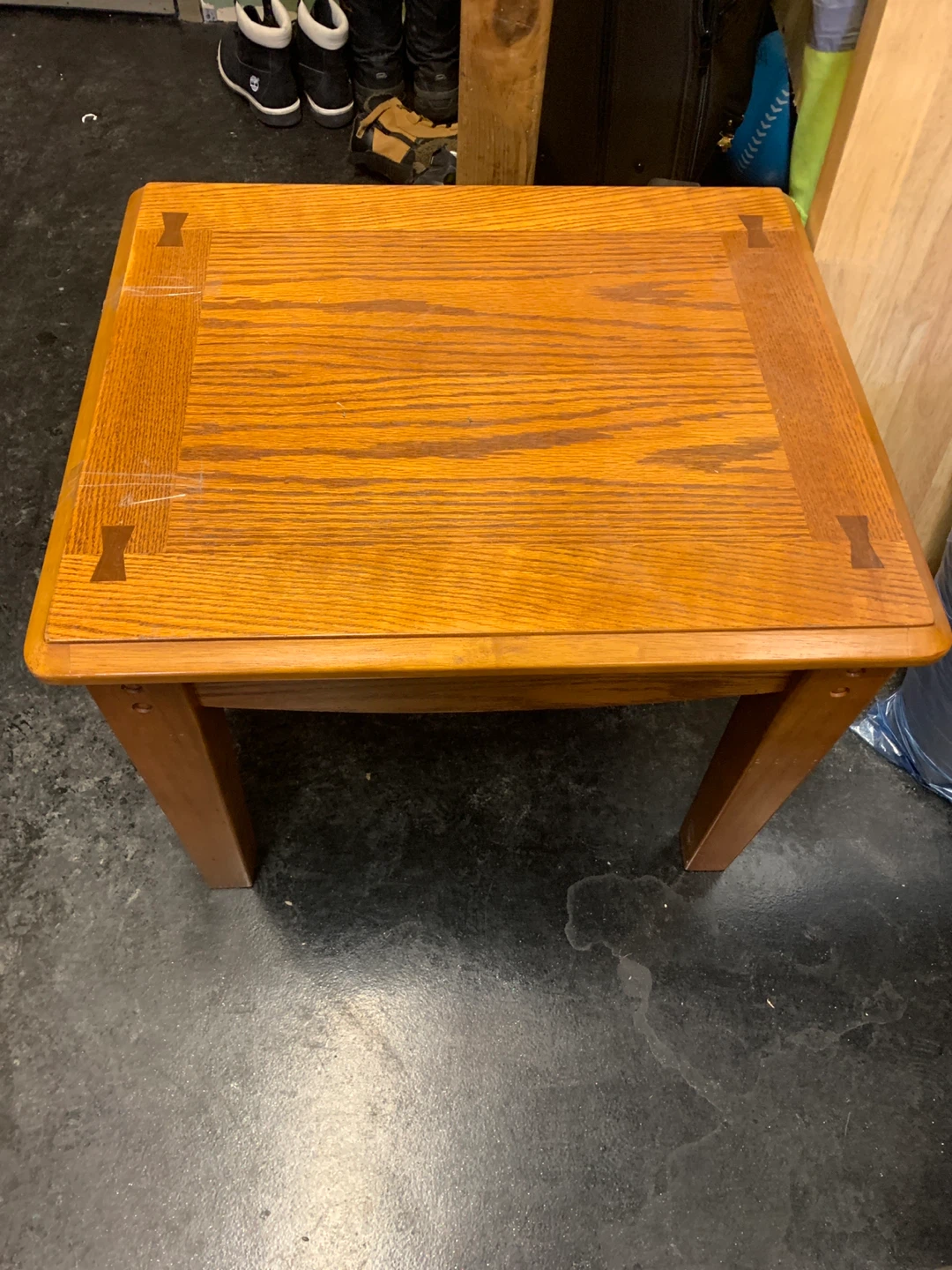 Oak Side Table with Inlay Details